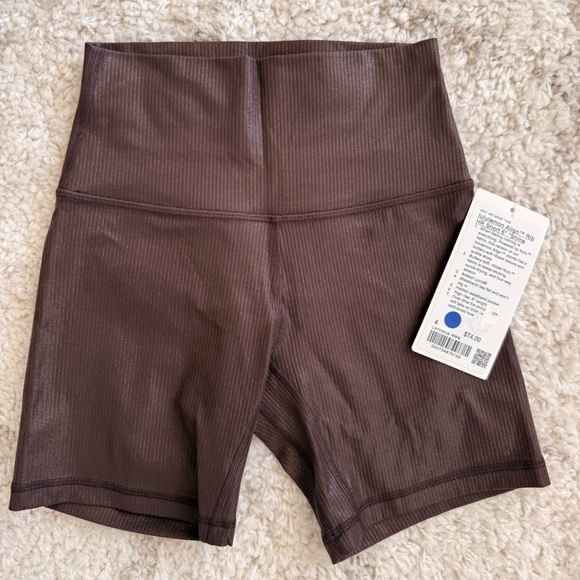 lululemon athletica Pants - NWT RARE! lululemon athletica Shimmering Brown Bike Shorts
